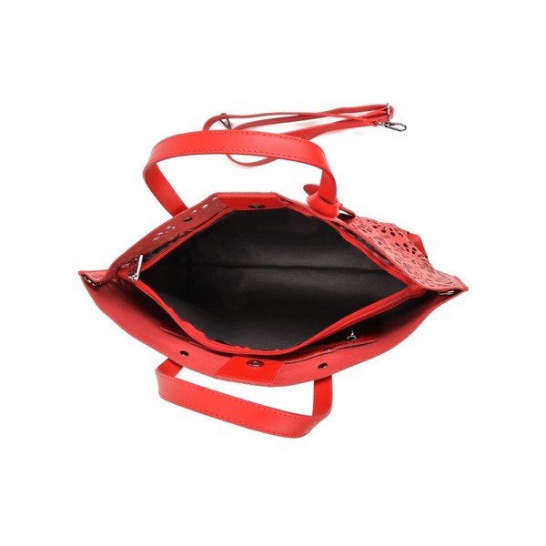 Raudona odinė rankinė Mangotti Krepšiai Lulia-image-1