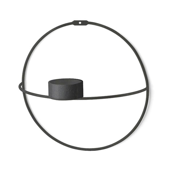 2 juodų sieninių šviestuvų rinkinys Circle, ø 21 cm
