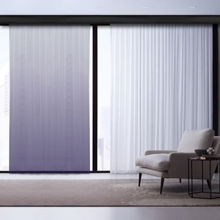 Violetinės ir baltos spalvos užuolaida Cipcici, 260 x 140 cm