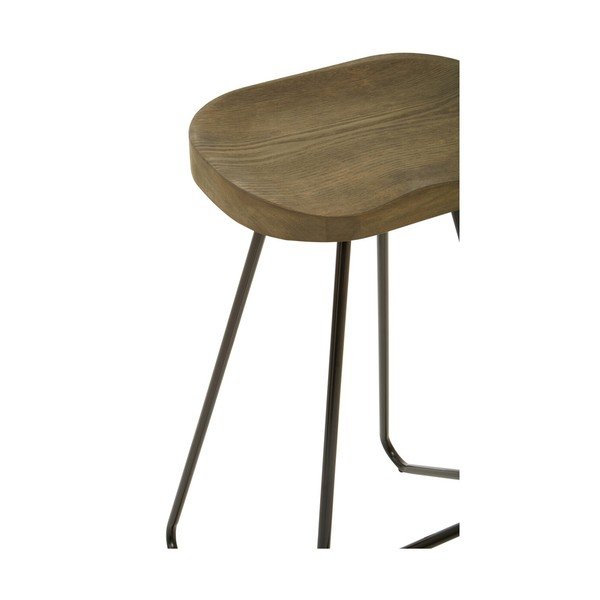 Juodos spalvos/natūralios spalvos iš guobos masyvo baro taburetė (sėdynės aukštis 78 cm) District – Premier Housewares-image-4