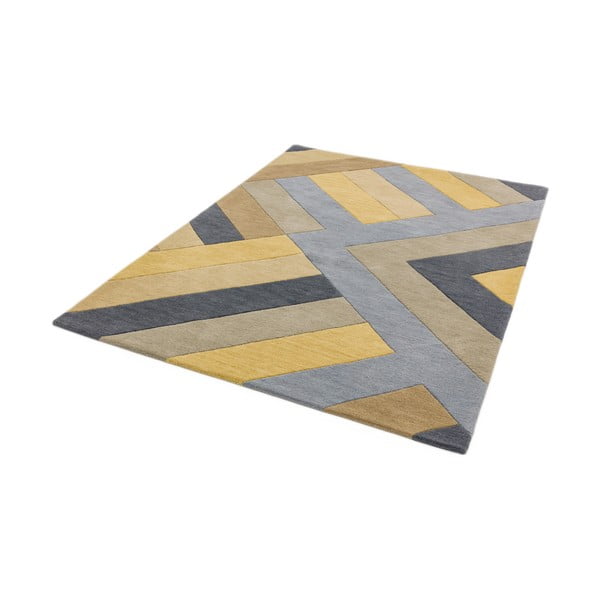 Pilkos ir geltonos spalvos kilimas Asiatic Carpets Big Zig, 200 x 290 cm-image-1