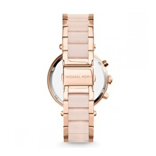 Moteriškas rožinis laikrodis su rožinio aukso detalėmis Michael Kors Blush-image-1