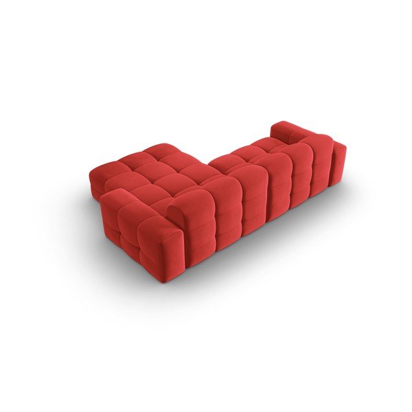 Raudono aksomo kampinė sofa (dešinysis kampas) Kendal - Micadoni Home-image-4