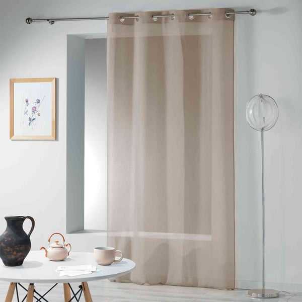 Smėlio spalvos permatoma užuolaida 140x280 cm Telma – douceur d'intérieur-image-2
