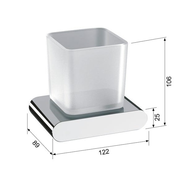 Sieninis iš stiklo dantų šepetėlio indas baltos spalvos Flori – Sapho-image-2