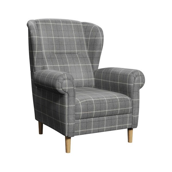 Pilkos spalvos krėslas su atlošu Swan – Ropez