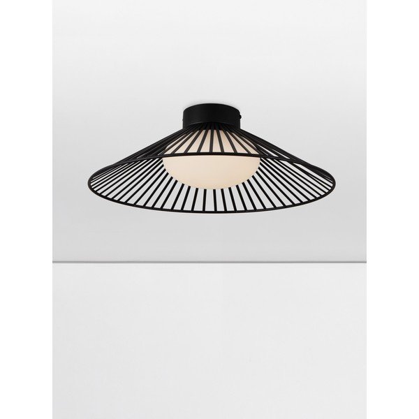 Matinės juodos spalvos iš metalo lubinis šviestuvas LED su stiklo gaubtu Brume – Nova Luce-image-2
