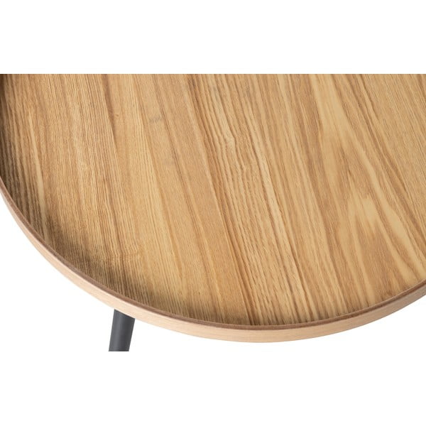 Smėlio ir juodos spalvos žurnalinis staliukas WOOOD Mesa, ø 60 cm-image-2