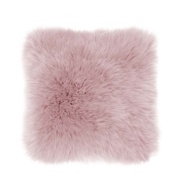 Rožinė dirbtinio avikailio pagalvė Tiseco Home Studio, 45 x 45 cm