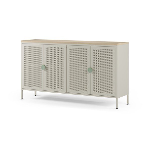 Kreminės spalvos/natūralios spalvos iš metalo spintelė 160x90x40 cm Sayla – Marckeric-image-1