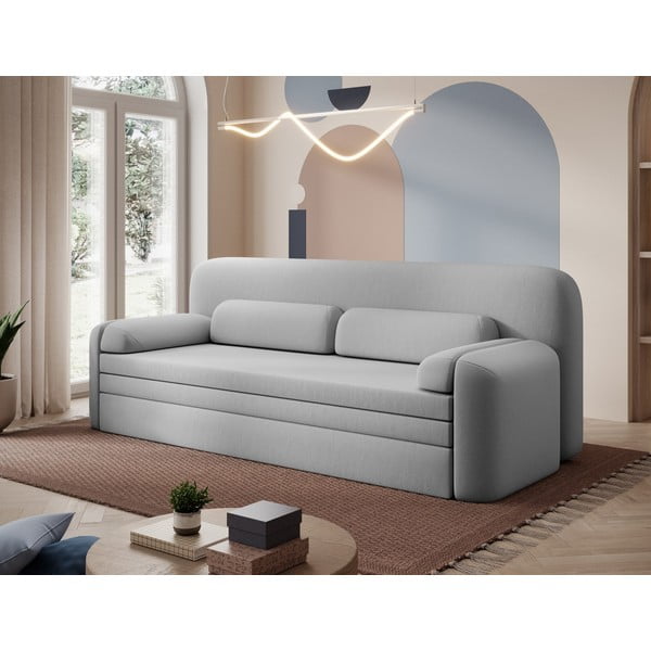 Šviesiai pilkos spalvos iš velveto sulankstoma/su sandėliavimo vieta sofa 236 cm Elioss – ELTAP-image-3