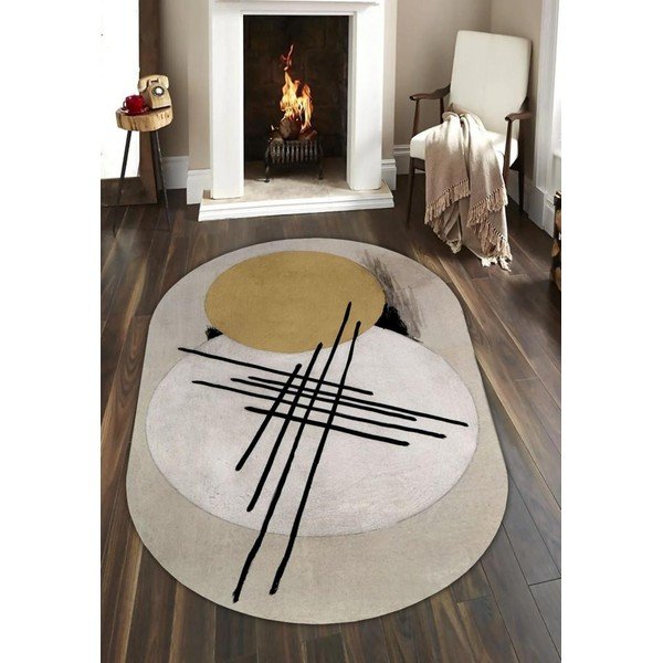 Geltonai smėlio spalvos kilimas 60x100 cm - Rizzoli-image-1