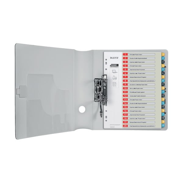 5 plastikinių rodyklių rinkinys su 20 etikečių Leitz, A4-image-2