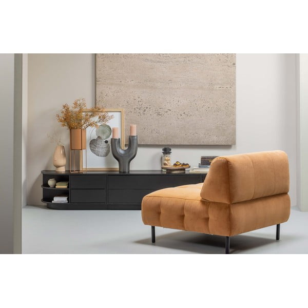 TV spintelė juodos spalvos iš pušies masyvo 78x40 cm Finca – WOOOD-image-1