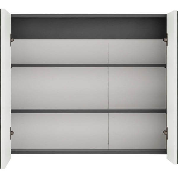 Pilka sieninė vonios spintelė su veidrodžiu Støraa Wisla, 80 x 70 cm-image-1