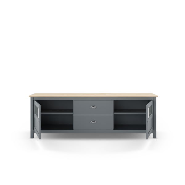 Pilkai žalios spalvos iš pušies masyvo TV spintelė 180x59x40 cm Misti – Marckeric-image-4