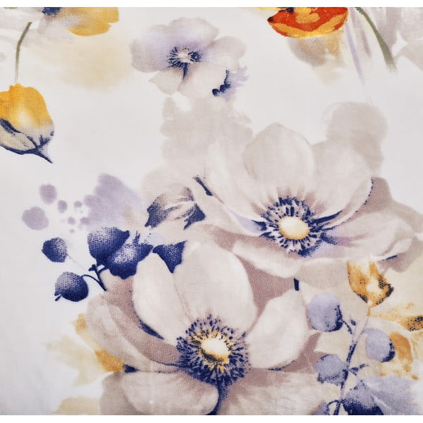 Baltos spalvos iš mikropliušo viengulė patalynė 140x200 cm Blossom – My House-image-1