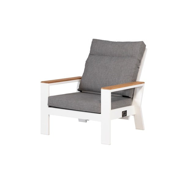 Metalinis sodo krėslas baltos spalvos/pilkos spalvos Valerie – Exotan-image-3