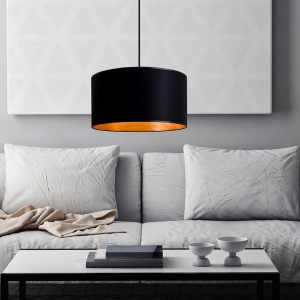 Juodos spalvos pakabinamas šviestuvas su auksiniu vidumi Sotto Luce Mika, ⌀ 36 cm-image-2