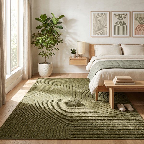 Tamsiai žalios spalvos kilimas 160x230 cm Whirl – ESTE-image-3