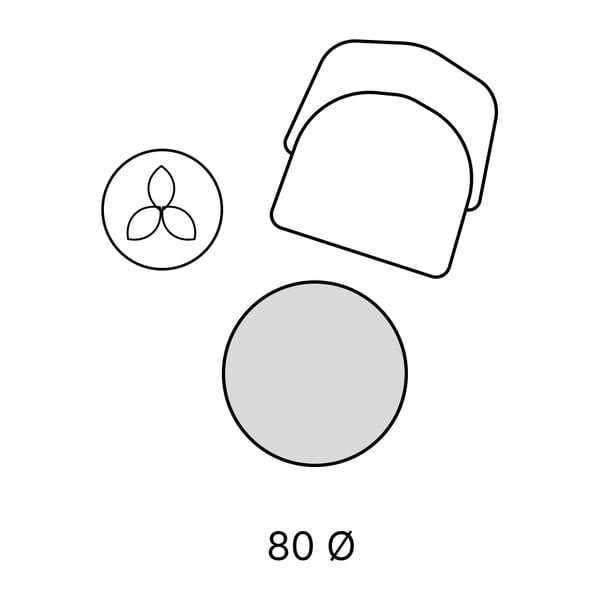 Skalbiamas apvalios formos kilimas baltos spalvos/smaragdinės spalvos ø 80 cm – Vitaus-image-3