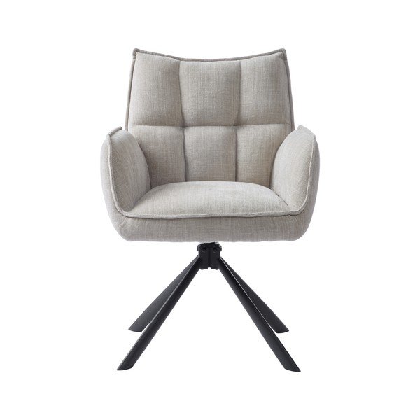 Kreminės spalvos iš audinio valgomojo kėdžių komplektas 2 vnt. Marilla – Unique Furniture-image-2