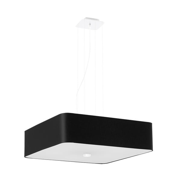 Kabantis šviestuvas juodos spalvos su stiklo gaubtu/su tekstiliniu gaubtu Kortez – Nice Lamps