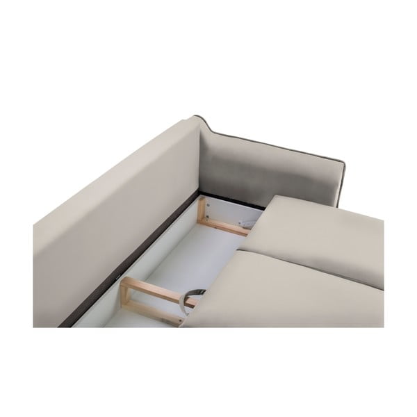 Smėlio spalvos aksominė sofa-lova Kooko Home Basso-image-4