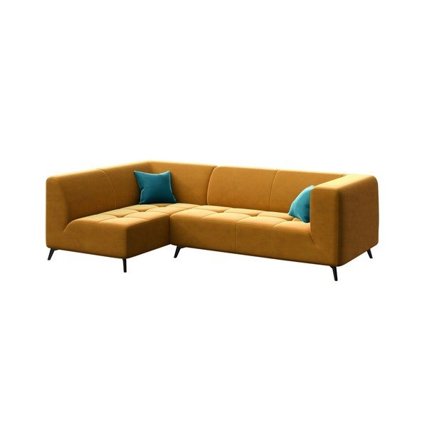 Medaus geltonos spalvos kampinė sofa MESONICA Toro, kairysis kampas-image-2