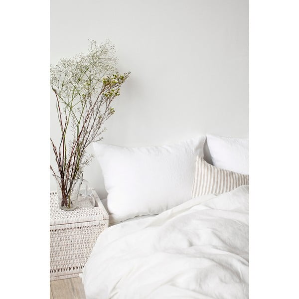 Baltas lininis antklodės užvalkalas Linen Tales, 140 x 220 cm-image-2