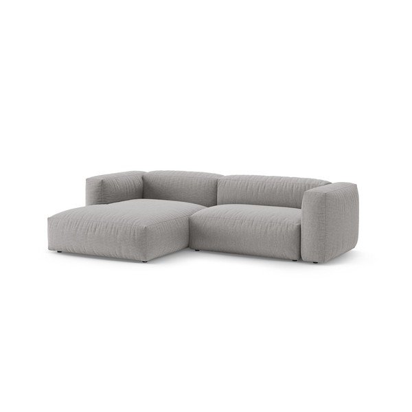 Pilkos spalvos sulankstoma modulinė kampinė sofa (su kairiuoju kampu/su gultu) – Micadoni -image-4
