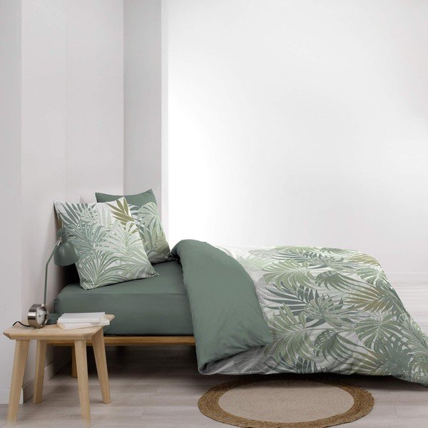 Žalios spalvos iš medvilnės dvigulė/itin ilga patalynė 240x220 cm Nymea – douceur d'intérieur-image-1