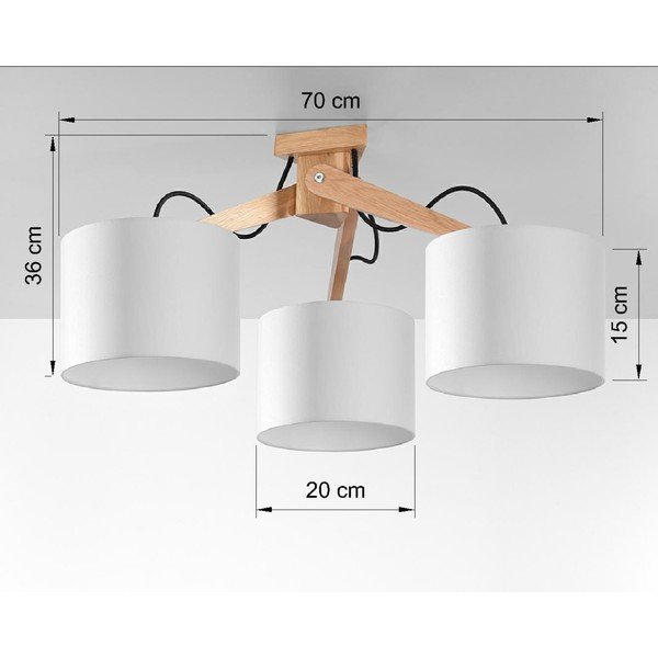 Baltas lubinis šviestuvas Sollux Donna, ilgis 70 cm-image-2