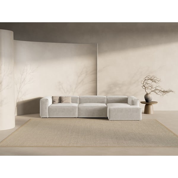 Smėlio spalvos kampinė sofa (su dešiniuoju kampu/su gultu) Bergamo – Cosmopolitan Design-image-1