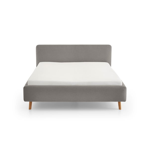 Pilkos spalvos viengulė lova audiniu dengta be grotelių 120x200 cm Mattis – Meise Möbel-image-3