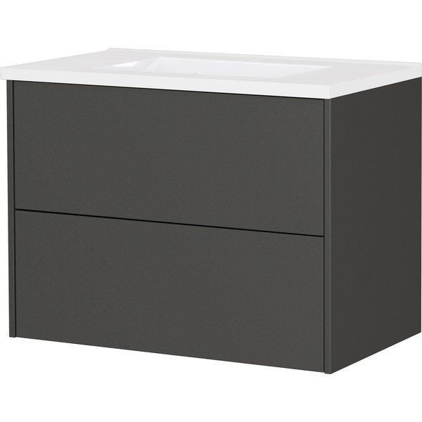 Antracito spalvos matinis pakabinama spintelė po kriaukle 81x61 cm Bodera – Germania