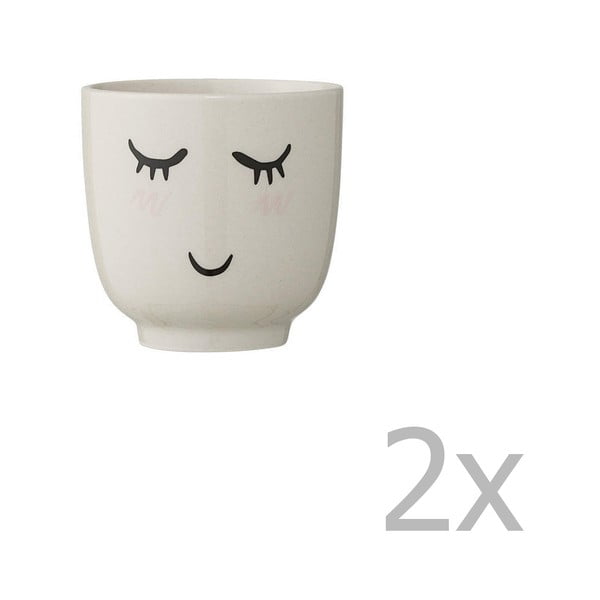Baltas keramikos puodelis Bloomingville Smilla