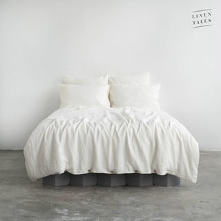 Iš lino dvigulė patalynė baltos spalvos 200x200 cm White – Linen Tales