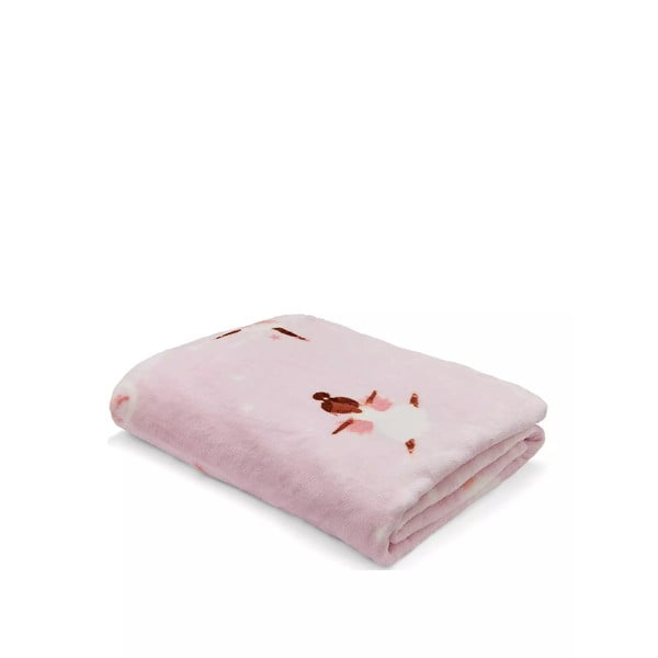 Rožinės ir violetinės spalvos kūdikių antklodė iš mikroplyšo 130x170 cm Dancing Fairies - Catherine Lansfield