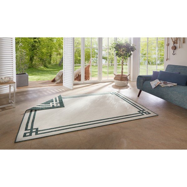 Žalios ir kreminės spalvos dvipusis lauko kilimas NORTHRUGS Manito, 120 x 170 cm-image-2