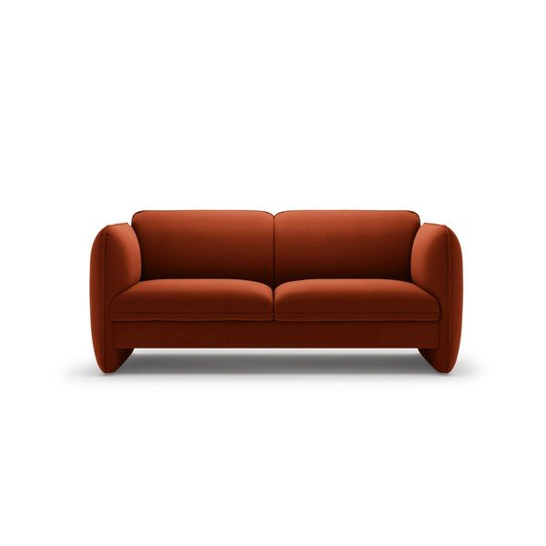 Raudonos plytų spalvos sofa iš velveto 168 cm Georgia – Micadoni 