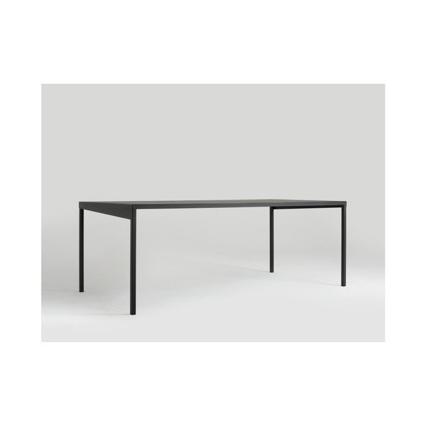 Juodos spalvos metalinis valgomojo stalas "Custom Form Obroos", 200 x 100 cm-image-3