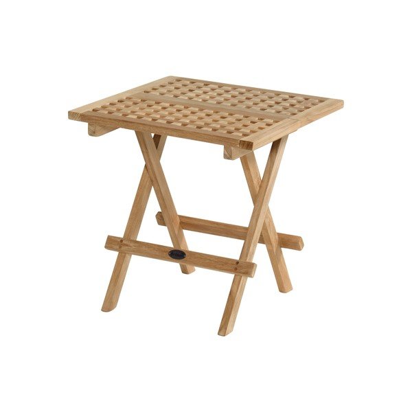 Iš tikmedžio masyvo sodo šoninis staliukas 50x50 cm Skagen – Hartman