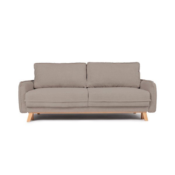 Taupe spalvos sulankstoma/su sandėliavimo vieta sofa iš kordinio velveto 218 cm Tori – Bonami Selection