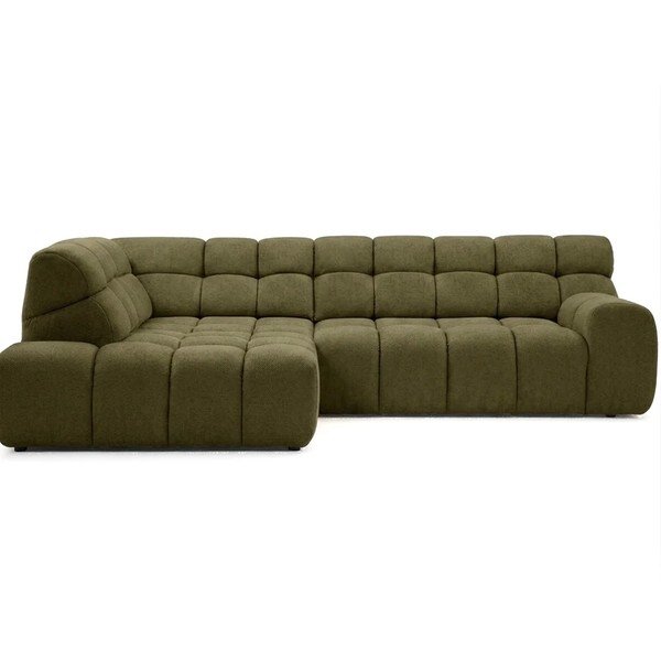 Žalios spalvos sulankstoma/ar elektrisko sēdekļa regulēšanu kampinė sofa (su kairiuoju kampu/„L“ formos) Andre – Bobochic Paris