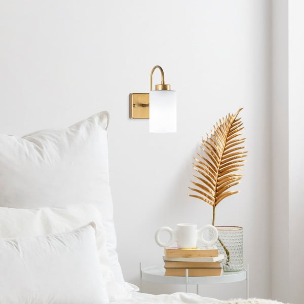Baltos spalvos/auksinės spalvos sieninė lempa ø 10 cm Duzsuz – Opviq lights-image-1