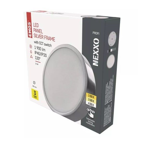 Lubinis šviestuvas blizgios sidabrinės spalvos LED Nexxo – EMOS-image-1