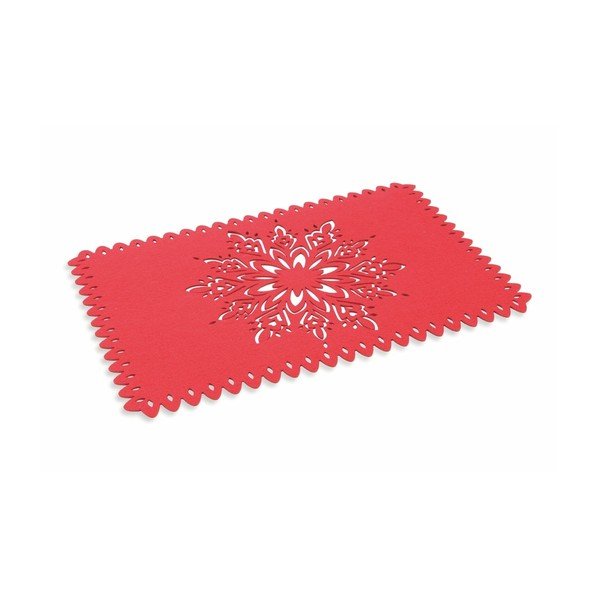 Raudonas kalėdinis padėkliukas Villa d'Este XMAS Tovaglietta Rett Rossa Fiocco Di Neve, 45 x 30 cm