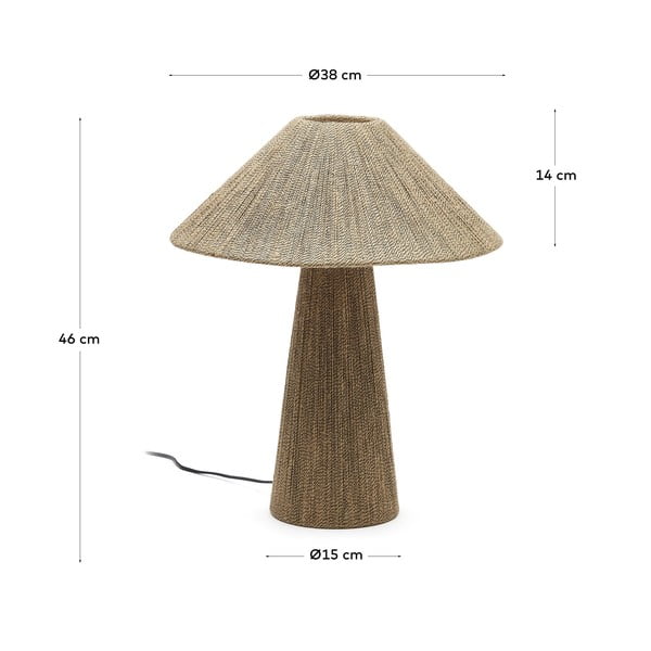 Stalinis šviestuvas šviesiai rudos spalvos (aukštis 46 cm) iš džiuto Renee – Kave Home-image-3