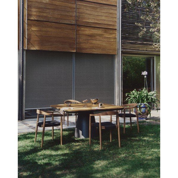 Juodos spalvos medžio masyvo sodo kėdės 4 vnt. Ydalia – Kave Home-image-4